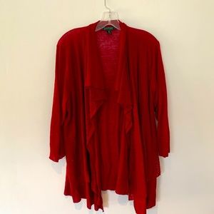 Ralph Lauren Red Knit Shawl- Plus Size